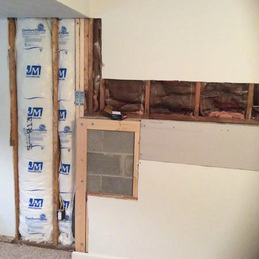 Wall insulation replacement during Structural Drying in Bright